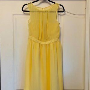 Trevolio Canary Yellow Sleeveless Chiffon Dress with Pockets, Size 6